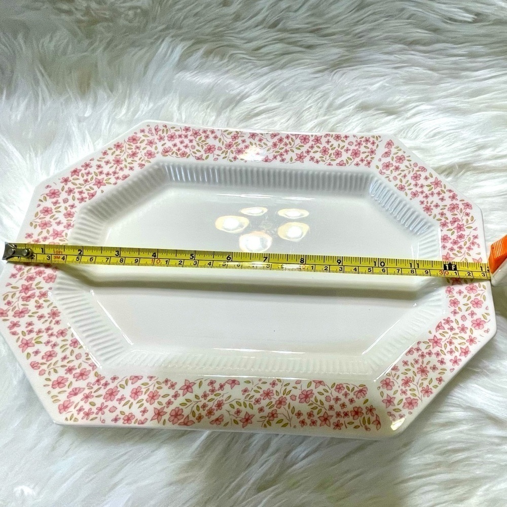 Independence Ironstone Platter Ceramic Floral Pink & White Vintage - Picture 3 of 6